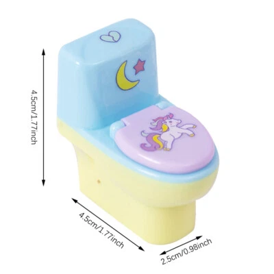 Punta a matita a forma di WC con gomma, temperamatite per animali dei cartoni animati - Immagine 1 di 4