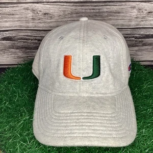 Champion Reverse Weave Fitted Hat Cap OSFM Gray Miami Hurricanes NCAA Football - Picture 1 of 6