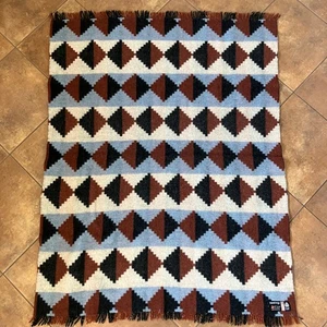 Manatunga Vintage 60s 70s New Zealand Wool Travel Rug Camp Blanket 52 X 66 - Picture 1 of 9