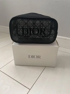 Christian Dior Novelty Mesh Make-Up Bag Black 16 x 8 x 9cm Logo Vip - Picture 1 of 9