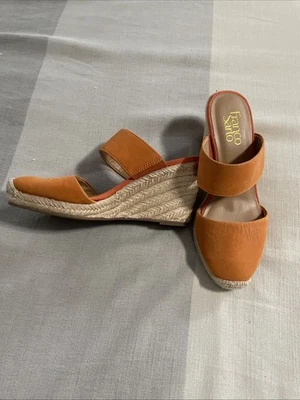 Alpargata Franco Sarto Cuñas Cuero Naranja Talla 6M Foto 1 de 4