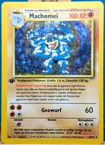 POKEMON - Set Base - Machomei - 8/102 - 1. Edición - HOLO - alemán - Imagen 1 de 2