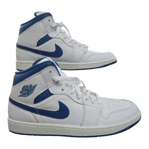 Uk Size 11.5 Air Jordan 1 Mid SE White/Industrial Blue-Sail Blanc - Picture 1 of 7