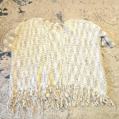 Suéter de punto grueso de gran tamaño Umgee para mujer talla M/L mezcla de algodón beige blanco Foto 1 de 4