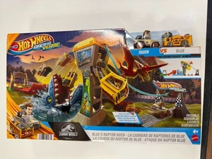 Mattel Hot Wheels Jurassic World Racer Verse Blue's Raptor Rush Owen Track Set - Picture 1 of 3