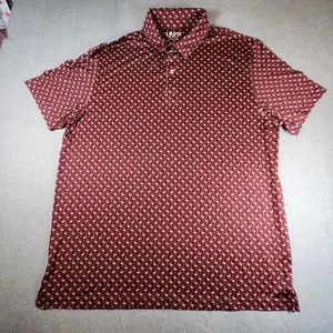 Camisa Polo de Golf Izod Para Hombres Grande Borgoña Rosa Estampado de Flamenco Rendimiento Elastizada - Imagen 1 de 7