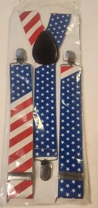 Bandiera americana USA elastica regolabile stelle e strisce SOSPENSIONI rosso bianco blu - Foto 1 di 1