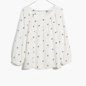 Top nuovo Madewell ricamato filato chiaro collo largo manica con polsini taglia XXS NE175 - Foto 1 di 8