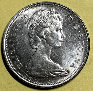 1966 CANADIAN Dollar  $1   .80 SILVER, Elizabeth II, Large Beads EF/XF - Picture 1 of 3