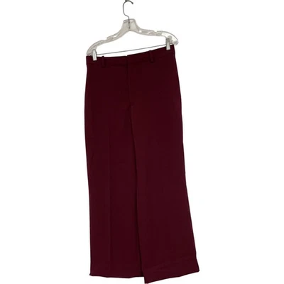 Zara ZW Womens Pants Large L red Burgundy High Waist Straight Leg 2244/119 NWT - Image 1 of 4