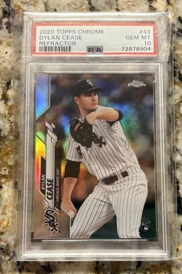 2020 Topps Chrome Dylan Cease #43 Refractor Rookie RC PSA 10 - Image 1 of 2