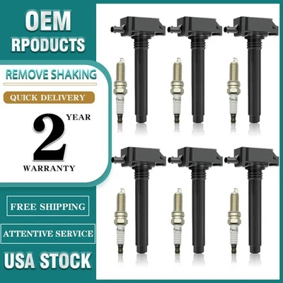 6PCS Ignition Coils and 6PCS Spark Plugs for Chrysler Jeep Dodge Ram 3.6L UF648 - Image 1 of 4
