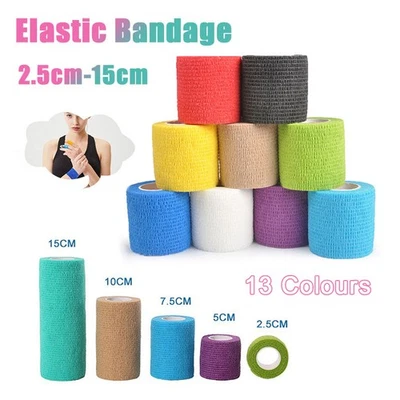 Elastic Bandage Self Adhesive Sports Knee Finger Protector Wrap Tape Vet Wrap - Image 1 of 4