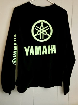 CAMISETA YAMAHA RACING De Colección Manga Larga Mediana Gráfico NEGRO BRILLA EN LA OSCURIDAD Foto 1 de 4