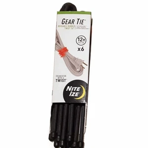 Nite Ize Gear Krawatte 6er-Pack schwarz 12" robust wasserdicht wiederverwendbar Gummi Drehkrawatte - Bild 1 von 14