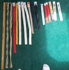 Zipper Lot Of 16 Various Size And Colors - Picture 1 of 6