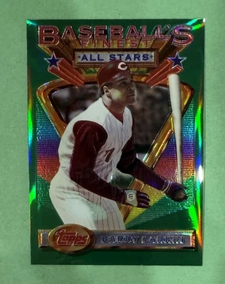 Topps Finest Barry Larkin #114 1993 refractor Cincinnati Reds Hof Foto 1 de 2