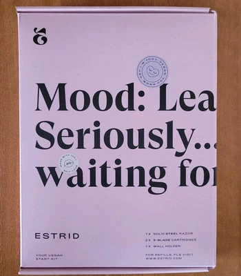 Estrid Starter Kit - Steel Razor + 2 * 5 blade Refill + Wall holder Women Pink