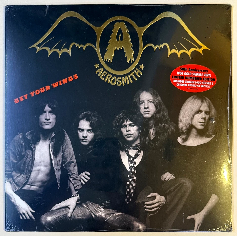 AEROSMITH Get Your Wings GOLD SPARKLE VINYL LP 2024 Numbered Special Edition - Image 1 of 4
