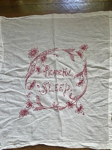 Antiguo juego de 2 frentes de almohada para bebé bordados Redwork c 1900 - Imagen 1 de 14