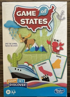Game Of States Board Game Ages 3+  Box Set 2 Sided Games Board Complete HASBRO - Image 1 of 4