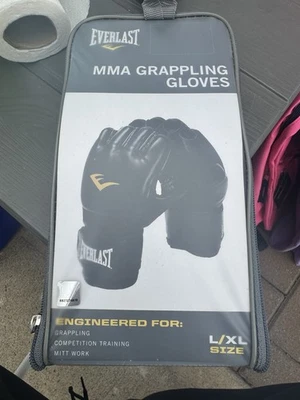 Everlast Pro Style MMA Grappling Gloves (Adult Unisex L/XL, Black) NEW - Image 1 of 3