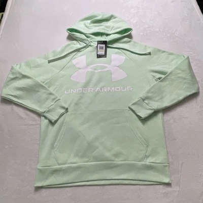 Sudadera con capucha Under Armour Rival polar para hombre talla mediana grande logotipo verde nueva con etiquetas Foto 1 de 4