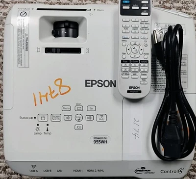 Epson PowerLite 955WH 3LCD Projector 4K 3200 Lumens Lamp Life to 10,000 Hrs HDMI - Image 1 of 3