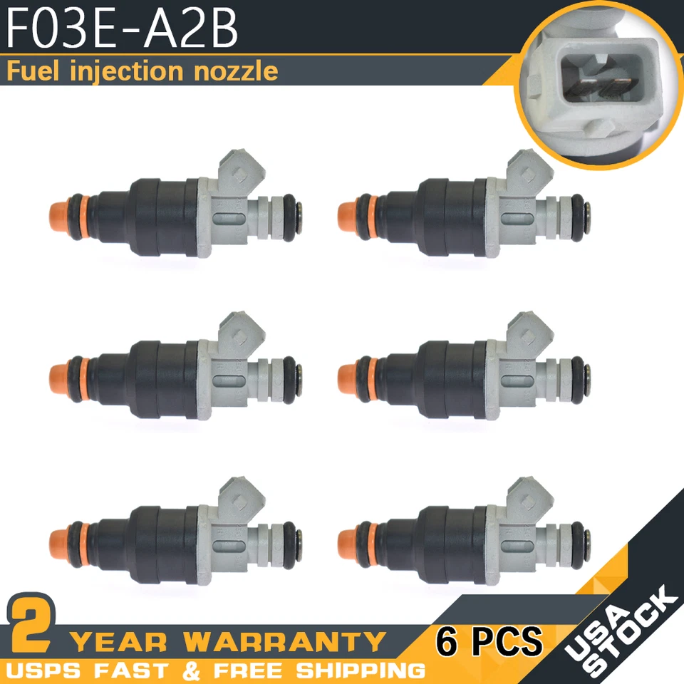 6Pcs Fuel Injectors F03E-A2B  For 1991-1995 Ford Ranger Mercury Sable 2.3L 3.0L Foto 1 de 4