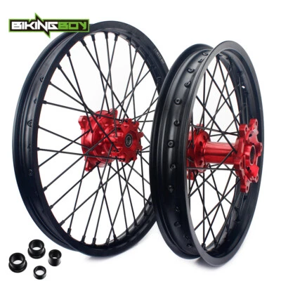 21"/18" for Honda XR650L 1993-2024 MX Front Rear Wheels Rims Red Hubs XR 650 L - Image 1 of 4