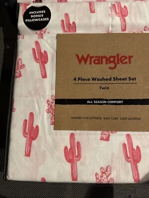 Juego de sábanas Wrangler 4 piezas CACTUS lavado tamaño doble vaquero suroeste oeste Foto 1 de 4