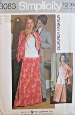 Simplicity Sewing Pattern 8083 Misses Shirt-Jacket Top Skirt Sizes 18-20 VTG UC - Image 1 of 4