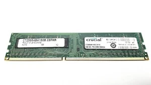 Crucial 2GB 240pin Dimm 256Mx64 DDR3 Desktop Memory CT25664BA160B.C8FKR - Picture 1 of 3