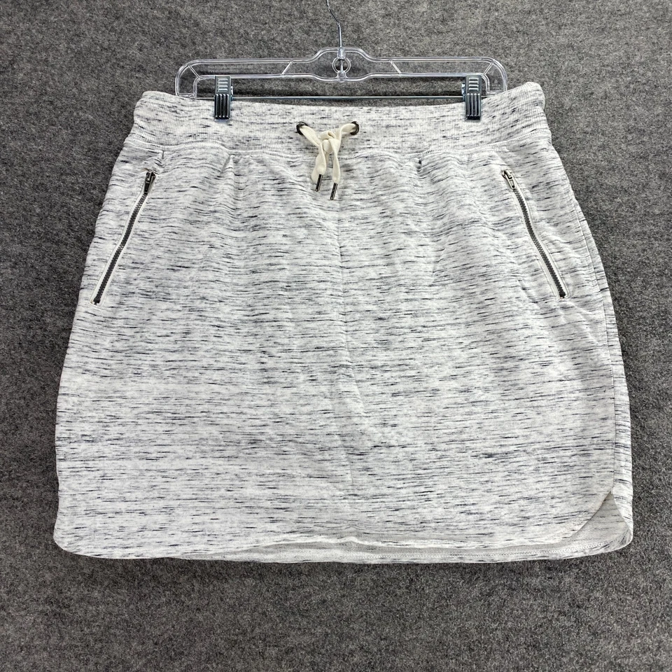 Skort Chá Verde Feminino 2XL Cinza Curto Midi Cordão Bolsos Forrados Algodão Casual - Imagem 1 de 4