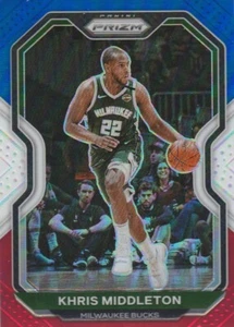 2020-21 Panini Prizm Red White Blue Khris Middleton #92 Bucks - Foto 1 di 2