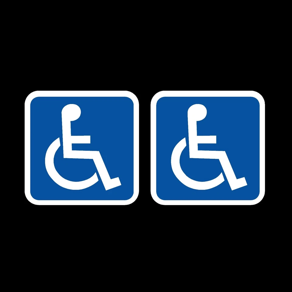 HEALTH&SAFETYDIRECT 2 x Disabled Car Stickers 75x75mm Blue Badge Mobility Decal Vinyl
