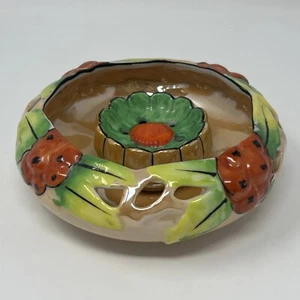 Vintage Flower Frog Bowl and Frog, Made in Japan, Cherry Blossom Design - Picture 1 of 12