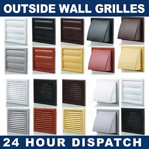 100mm 4" Louvred Grille/ Cowl/ Gravity Vent Cover Exterior Wall Duct Outlet - Picture 1 of 13