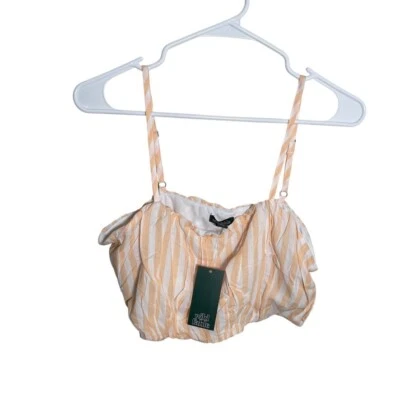 Camiseta sin mangas Wild Fable para mujer grande naranja a rayas recortada sin mangas forrada nueva con etiquetas Foto 1 de 4