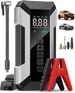 Tire Inflator Portable Air Compressor Car Jump Starter Car Battery USB - Picture 1 of 16