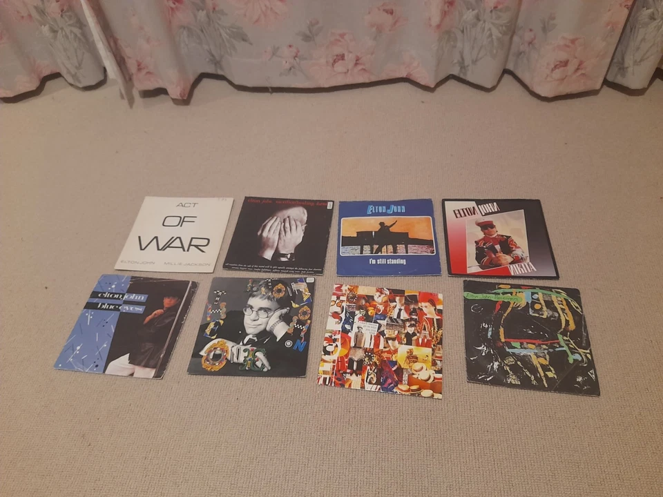 Collection of 8 Elton John 7" vinyl Records I'm Still Standing Sacrifice Nikita - Image 1 of 1