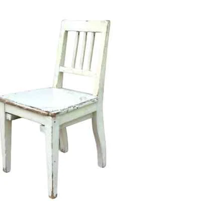 Antiguo taburete francés antiguo pátina blanca silla para niños madera maciza hogar decoración granja Foto 1 de 4