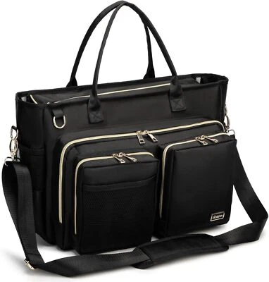 Rabjen Nurse Utility Tote Bag, Laptop Travel Bag for Work Home 2403-black  - Image 1 of 4