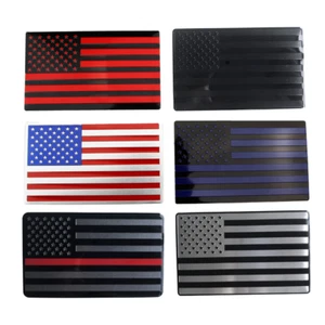 2x American US Flag Fender Door Rear Tailgate Emblem for F150 Sierra Tahoe Ram - Picture 1 of 7