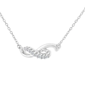 Naava 9ct White Gold Diamond Necklace - Picture 1 of 6