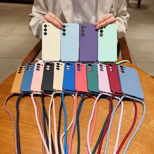 For Samsung S25 S24 S23 Ultra S22 A55 A56 A17 Liquid Silicone Lanyard Case Cover - Picture 1 of 21