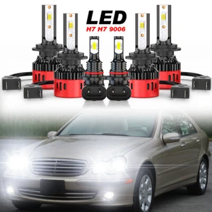 Para Mercedes-Benz C240 2001-2005 6X Bombillas LED Faro Alto Bajo Luz Antiniebla - Imagen 1 de 16