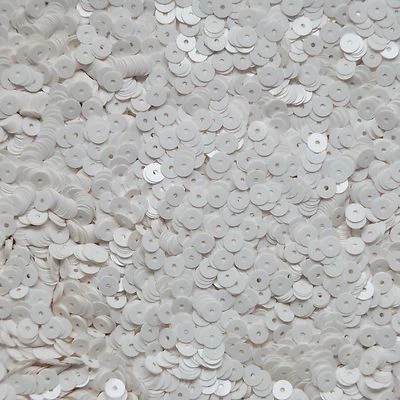 5mm Flat Sequin ~ Off White Opaque ~ Loose Paillette Made in USA - Image 1 of 2