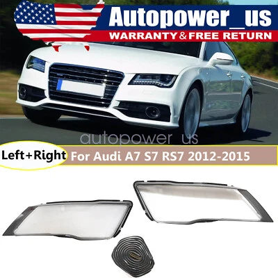 Carcasa de lente transparente para faros delanteros + pegamento de sellado izquierdo derecho para Audi A7 S7 RS7 12-15 Foto 1 de 4