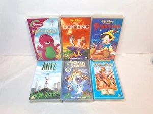 Sing & Dance With Barney, Lion King, Pinocchio, Swan Princess VHS Video Bundle - Picture 1 of 17